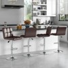 Costway Set of 4 PU Leather Bar Stool Swivel Bar Chair w/ Adjustable Height - 2 of 4