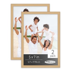 PosterPalooza | Pack of 2 Natural Picture Frames | Solid Wood | UV-Resistant Acrylic | Easy Gallery Wall - 1 of 4