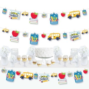 Big Dot of Happiness Back to School - First Day of School Classroom DIY Decorations - Clothespin Garland Banner - 44 Pieces - 1 of 4