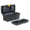 Stanley Tools 16-In. Portable Plastic Tool Box with 2 Lid Organizers, 016011R in Black - image 2 of 4