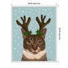 Amanti Art 23"x28" Calico Cat and Antlers by Fab Funky Framed Canvas Wall Art Print - 4 of 4