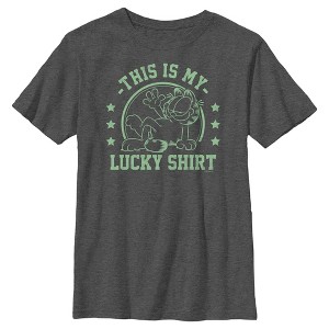 Boy's Garfield St. Patrick's Day This is my Lucky Shirt T-Shirt - 1 of 4