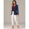 Allegra K Women's Notched Lapel Denim Single Breasted Shoulder Pad Business Casual Blazer - 4 of 4