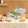 2-Pack Chafing Dishes – 8QT Stainless Steel Buffet Servers & Warmers with Lids & Folding Stands – Perfect for Parties, Dinners, Catering Events - 4 of 4