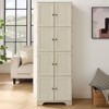 CIPACHO 72.4" White Tall Storage Cabinet - 8 Doors & 4 Shelves, Freestanding Bookshelf for Living Room/Kitchen/Office - 3 of 4