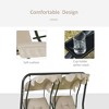 Resenkos Dual-Seat Swing Chair, Outdoor Glider With Detachable Roof & Cup Holders, Perfect for Porch, Garden, Beige - 4 of 4