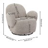 CAVINAS 360° Swivel Accent Chair,Modern Rotating Lounge Chair with Metal Frame,Space-Saving Comfy Armchair for Living Room,Bedroom - 3 of 4