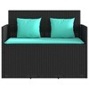 vidaXL Patio Bench with Cushions Black Poly Rattan - 4 of 4