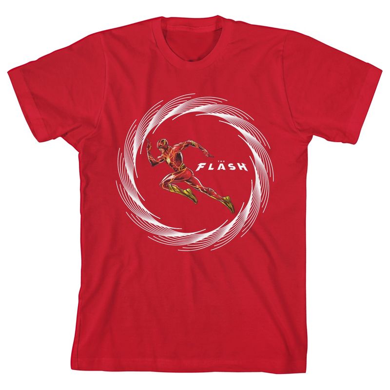 The Flash Movie Running in Circle Youth Red Graphic Tee, 1 of 2