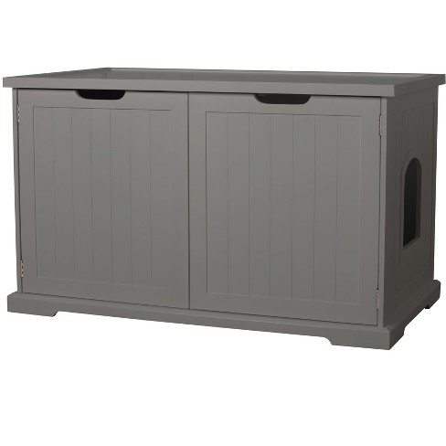 Merry Pth1031722510 Pet Cat Washroom Storage Bench Furniture With Removable Partition Wall Gray Target