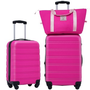 3 Piece Travel Luggage Set With 2 Suitcases 1 Duffel Bag, Lightweight Swivel Suitcase Hardside Luggage With TSA Lock 360° Spinner Wheels - 1 of 4