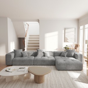 WJShome 144" Sectional Couches For Living Room, L Shaped Couch Modular Sectional Sofa, 3 Seater with Ottoman for Apartment - 1 of 4