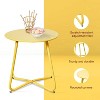 DOMETOUR Steel Outdoor Side Table Round Patio End Table with Adjustable Feet, Elegant Portable End Table for Garden Balcony Yard - 2 of 4