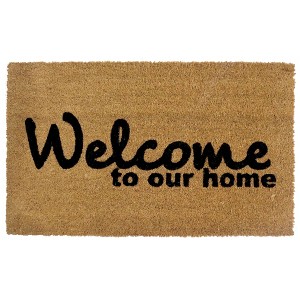 Gardenised Heavy Duty Coco Coir Doormat with Non Slip PVC Baking Embossed Welcome Design Coconut Fiber Floor Mat 18x30" - 1 of 4