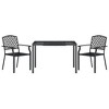 vidaXL Garden Dining Set Anthracite Powder-Coated Steel 3 Piece Set - 43.3" Table Length 2 Items - 3 of 4