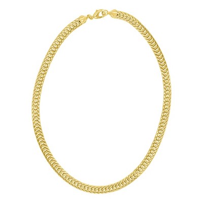 Adornia 14k Gold Plated Wheat Herringbone Chain Necklace