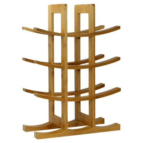 Wine Glass Drying Rack and Bottle Holder, Natural Wood Bamboo Wine Rack,Perfect  for Wine Lovers and Guests