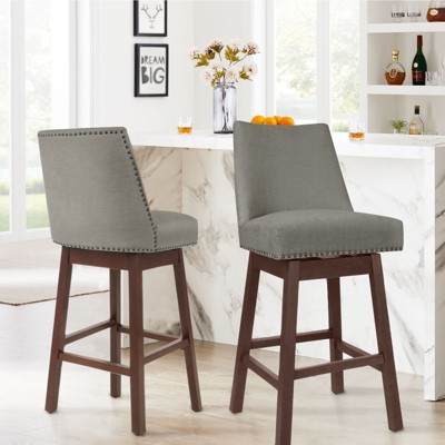 Hyleory 29.5'' Solid Wood Swivel Bar Stool(Set of 2)