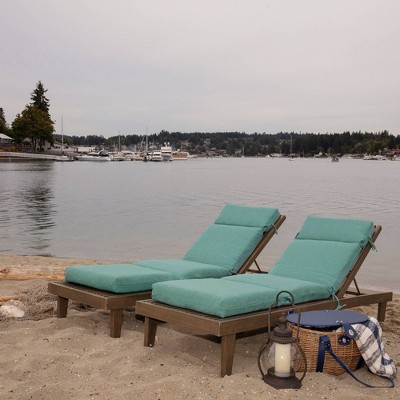 Seafoam Green Recycled Fabric Outdoor Chaise Lounge Cushion