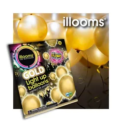 15ct Gold LED Light Up Balloons - illooms