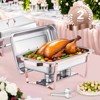 VEVOR Chafing Dish Buffet Set, 8 Qt 2 Pack, Stainless Steel Chafer with 2 Full Size Pans, Rectangle Catering Warmer Server, Rose Gold - 2 of 4