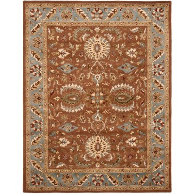 Elegant Heritage Blue Wool 9' x 12' Hand-Tufted Area Rug