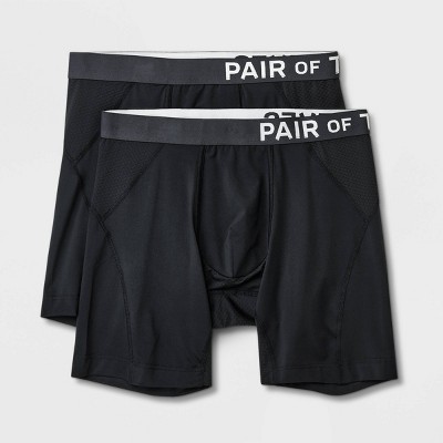 Pair Of Thieves Men's Big & Tall Super Fit Solid Long Leg Boxer Briefs 2pk  - Black 3xl : Target