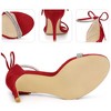 Perphy Women's Rhinestone Round Open Toe Ankle Tie Stiletto Heels Sandals - 4 of 4