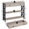 Yaheetech Vintage Wooden Console Table with 1 Drawer and 2 Open Shelves - 3 of 4
