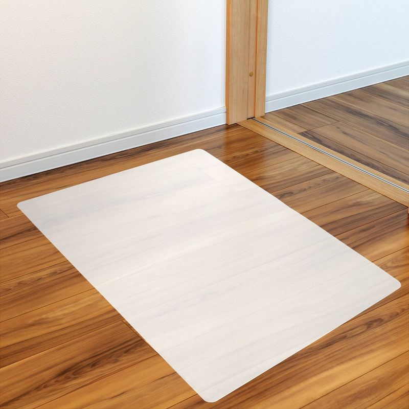 Polypropylene Anti Slip Foldable Chair Mat for Hard Floors Rectangular White - Floortex, 5 of 10