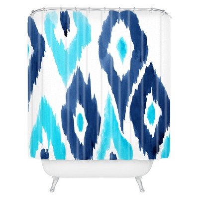 Diamond Blur Shower Curtain Blue - Deny Designs
