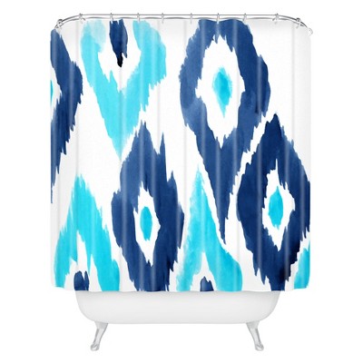 Diamond Blur Shower Curtain Blue - Deny Designs