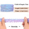 Alilang Elastic Sequin Trim, 1.2 Inch 3 Row Flat Glitter Paillette Sequin Ribbon, Metallic Stretch Sequin Strip Sewing DIY Craft, 5 Yards - 2 of 4
