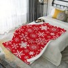 1-Pack Christmas Red & White Snowflake Blanket - Soft Warm Flannel Throw with Lightweight portability for Couch, Bed, Travel, Camping. - 2 of 4