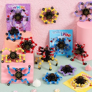 Joyfy 36 Packs Valentine's Day Gift Cards with Fidget Spinners | Deformable DIY Fingertip Toys for Stress Relief - 1 of 4