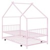 Twin Metal Bed with House Design and Included Twin Trundle Bed - 3 of 4