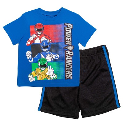 Power Rangers Little Boys Graphic T-Shirt & Shorts Set Blue / Black 