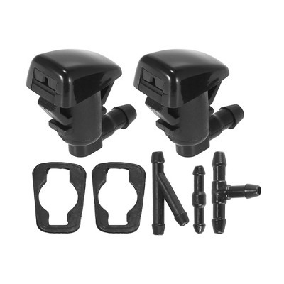 Unique Bargains Front Windshield Washer Nozzles Fit for Pontiac G6 with Hose Connector - Black Pack of 7