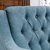 PAGED Button Tufted Upholstered Armchair Comfy Reading Chair with Vintage Brass Studs for Living Room, Reading Room - 3 of 4