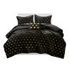 Sapphtopaz 3 PCS/4PCS Metallic Printed Plush Comforter Set,Bed Set with 1 Comforter,1 Throw Pillow,1/2 Shams,Sheet Set Machine Washable - 3 of 4