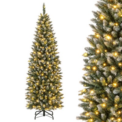6' Green Pre-Lit Artificial Fir Christmas Tree with LED Lights