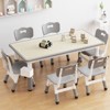 Children's table with 6 chairs, height-adjustable table set for toddlers, tabletop with graffiti motif and non-slip legs for kindergarten classrooms - 2 of 4