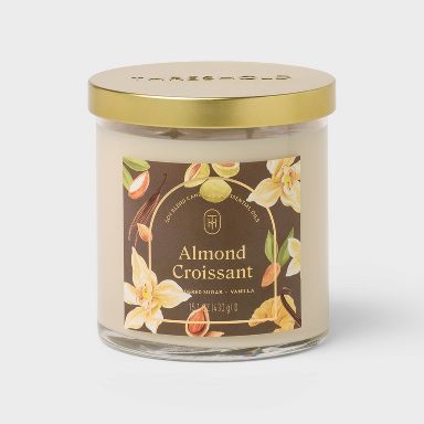 2 Wick Glass Almond Croissant Jar Candle with Lid 15.1oz - Threshold™