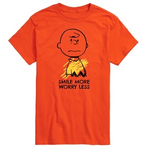 Men's - Peanuts - Smile More Worry Less Short Sleeve Graphic T-Shirt - 1 of 4