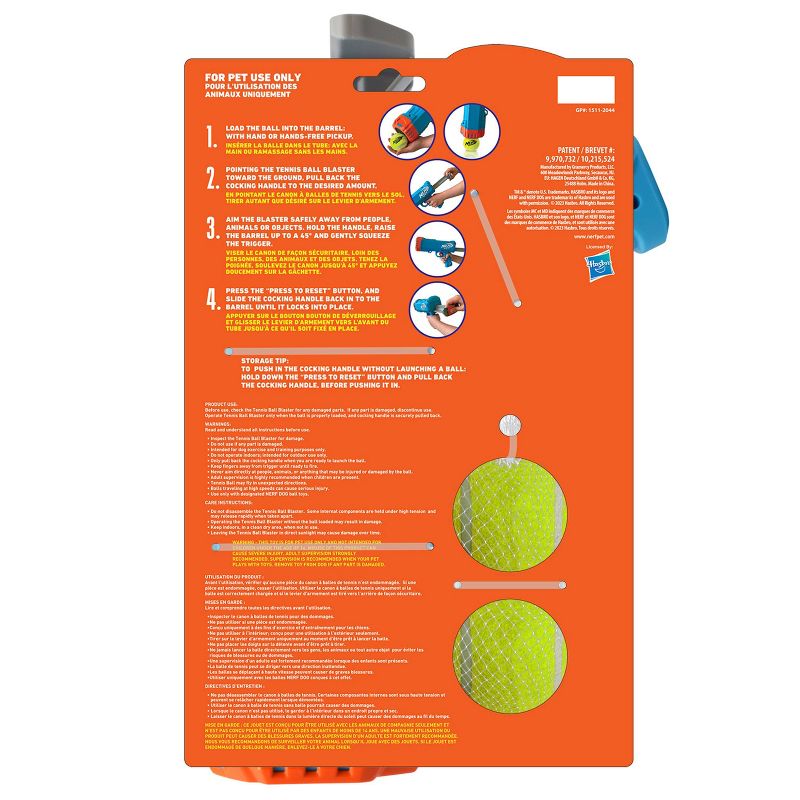 NERF 4.1&#34; Blaster with 2.5&#34; Non-Squeak 2pk Tennis Ball Dog Toy, 4 of 8