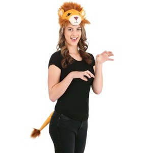 HalloweenCostumes.com    Lion Plush Tail and Headband Kit, Brown/Brown - 1 of 4