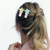 Unique Bargains Girl's Floral Shape Cartoon Fabric Hair Clips Colorful 1 Set of 10 Pcs - 3 of 4
