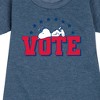 - Peanuts - Vote Snoopy Graphic Short Sleeve Fleece Dress - 2 of 4