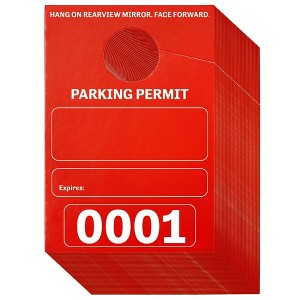 Juvale 100-Pack Numbered 1-100 Hanging Parking Permit Label for Car Parking (3.15 x 4.75 in) - 1 of 4