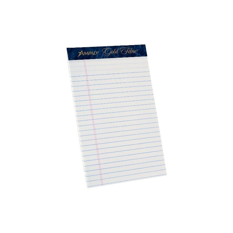 Ampad Gold Fibre Notepads 5" x 8" College Ruled White 50 Sheets/Pad 12 Pads/Pack (20054), 3 of 6